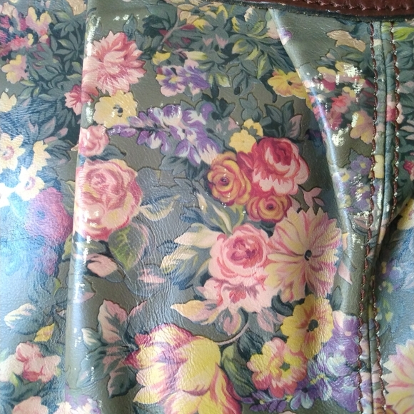 PATRICIA NASH ENGLISH COUNTRY FLORAL LEATHER SATCHEL GUC - Picture 15 of 16